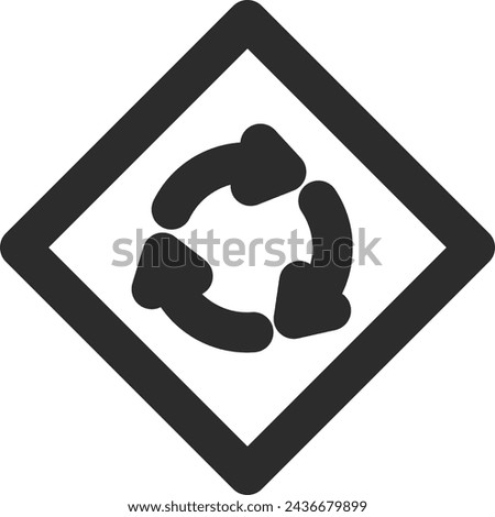 Line drawing single illustration of mini sign with rotary