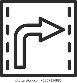 Line drawing single illustration of simple sign traffic classification by direction of travel