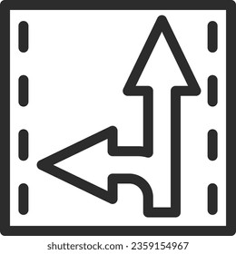 Line drawing single illustration of simple sign traffic classification by direction of travel