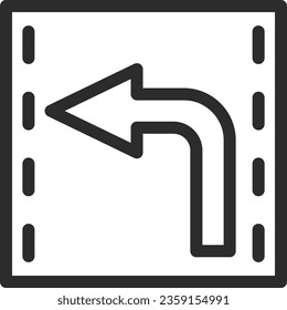 Line drawing single illustration of simple sign traffic classification by direction of travel