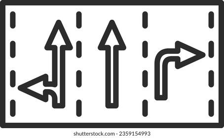 Line drawing single illustration of simple sign traffic classification by direction of travel