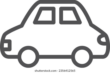 Line drawing single item icon of a simple vehicle Automobile