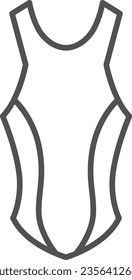 Line drawing single item icon of simple sports equipment Competitive swimming swimsuit