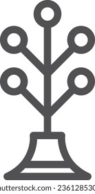 Dibujo en línea de un solo elemento icono de productos interiores simples Hat rack