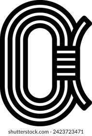 Line drawing single item icon of items necessary for disaster prevention - Rope