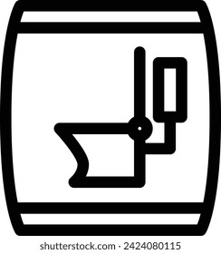 Icono de un solo elemento de dibujo de línea necesario para la prevención de desastres - retrete portátil