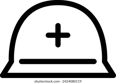 Line drawing single item icon of items necessary for disaster prevention: Helmet