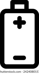 Line drawing single item icon of items necessary for disaster prevention: battery