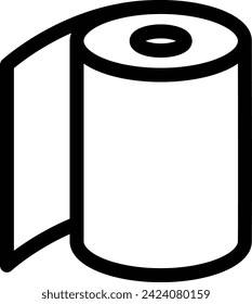 Icono de un solo elemento de dibujo de línea necesario para la prevención de desastres: Papel higiénico