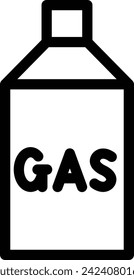 Line drawing single item icon of items necessary for disaster prevention Gas cylinder