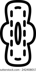 Icono de un solo elemento de dibujo de línea necesario para la prevención de desastres: servilleta sanitaria