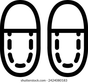Line drawing single item icon of items necessary for disaster prevention: slippers