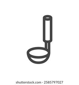 Line drawing single item icon related to daily necessities home appliances ladle