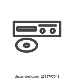 Line drawing single item icon related to daily necessities home appliances CD player