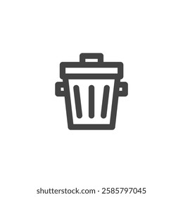 Line drawing single item icon related to daily necessities home appliances trash can