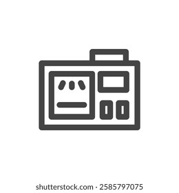 Line drawing single item icon related to daily necessities home appliances microwave oven