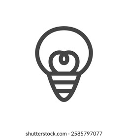 Line drawing single item icon related to daily necessities home appliances light bulb