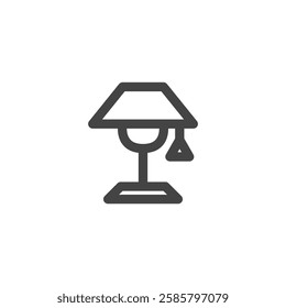 Line drawing single item icon related to daily necessities home appliances desk lamp