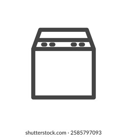 Line drawing single item icon related to daily necessities home appliances washing machine