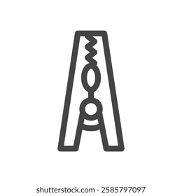 Line drawing single item icon related to daily necessities home appliances clothespins