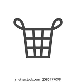 Line drawing single item icon related to daily necessities home appliances laundry basket