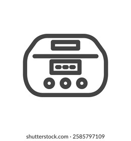 Line drawing single item icon related to daily necessities home appliances rice cooker