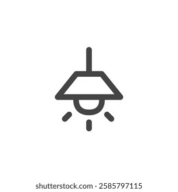 Line drawing single item icon related to daily necessities home appliances lighting