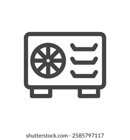 Line drawing single item icon related to daily necessities home appliances outdoor unit