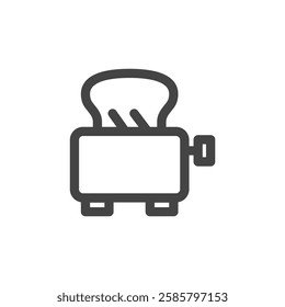 Line drawing single item icon related to daily necessities home appliances pop-up toaster