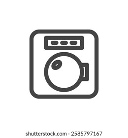 Line drawing single item icon related to daily necessities home appliances Drum type washing machine