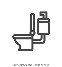 Line drawing single item icon related to daily necessities home appliances toilet