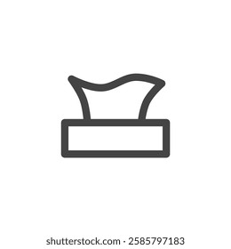 Line drawing single item icon related to daily necessities home appliances tissue box