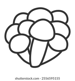 Line drawing single mushroom icon Bunashimeji