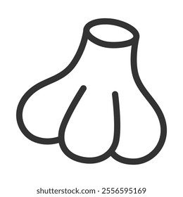 Line drawing single vegetable icon garlic