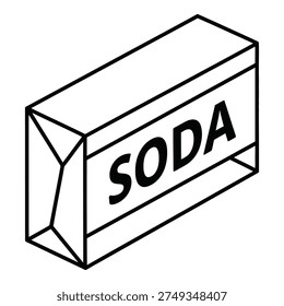 Line drawing of a soda can with bold letters on the side icon