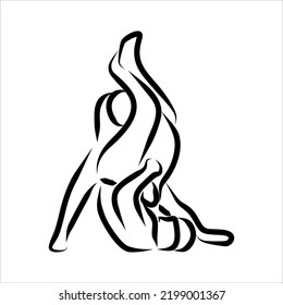 Line drawing of someone fighting