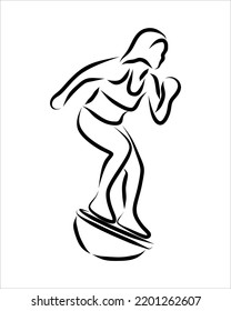 Line drawing of someone gym