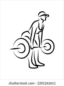Line drawing of someone gym