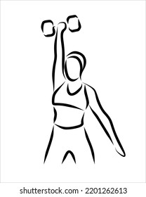 Dibujo en línea de alguien gimnasio