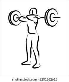 Line drawing of someone gym