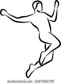 a line drawing of someone jumping