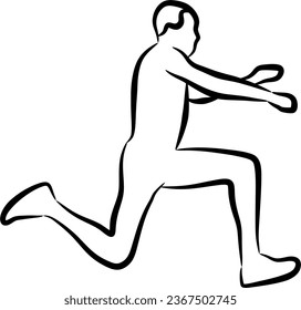 a line drawing of someone jumping