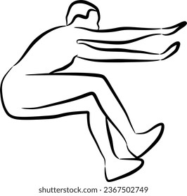 a line drawing of someone jumping