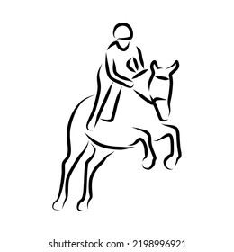 Line Drawing Someone Riding Horse Stock Vector (Royalty Free ...