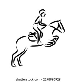 Line Drawing Someone Riding Horse Stock Vector (Royalty Free ...