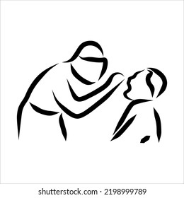Line drawing of specialist doctor