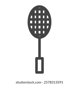 Line drawing sports-related single item icon racket badminton