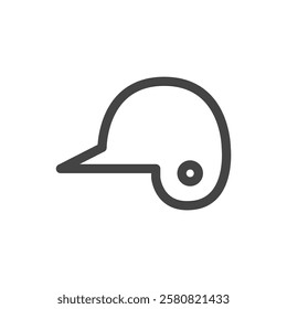 Line drawing sports-related single item icon baseball helmet