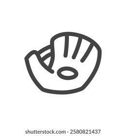 Line drawing sports-related single item icon baseball glove