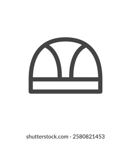 Line drawing sports-related single item icon swimming cap